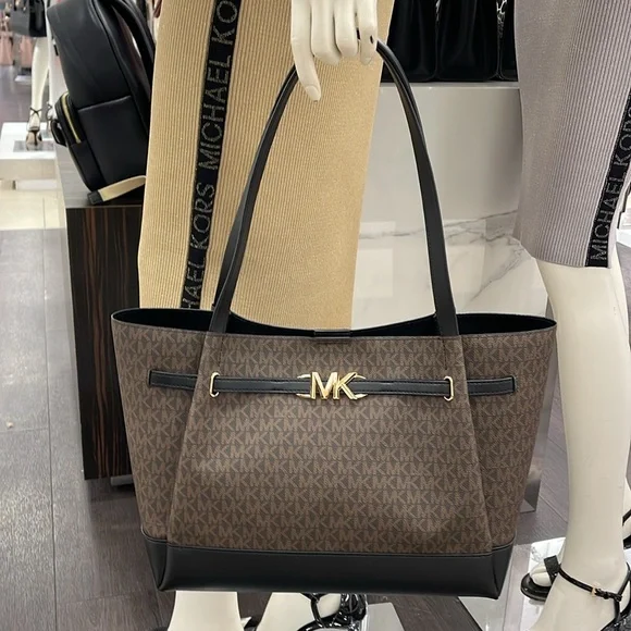 MICHAEL KORS
Reed Large Logo Belted Shoulder Tote Bag
Brown/Black 
NWT - Picture 12 of 16